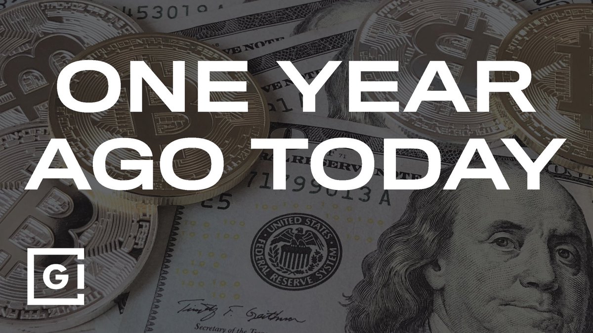 gokhshtein's tweet photo. ONE YEAR AGO TODAY: #Bitcoin hits record high on 12th anniversary of its creation. Priced at $34,600. https://t.co/K68xmaMGlM