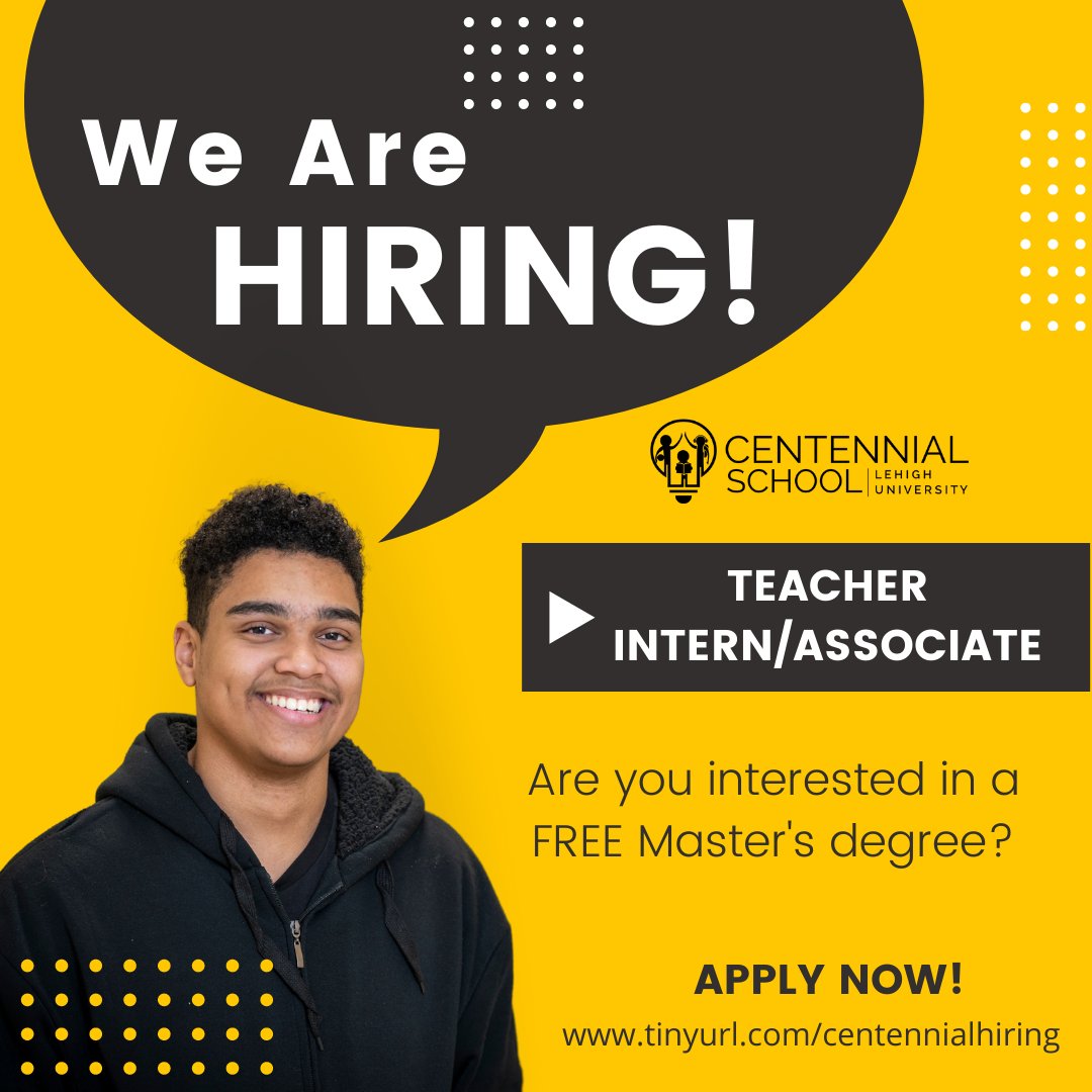 We are hiring! To learn more, please visit our website: centennial.lehigh.edu/welcome-centen… #nicematters