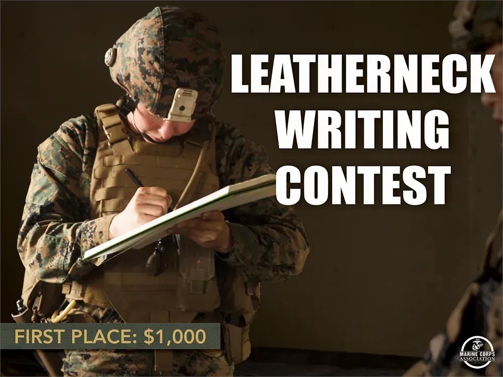 MCA_Marines's tweet photo. The Leatherneck Writing Contest is now open!
- First Place: $1,000 + engraved plaque
- Second Place: $750 + engraved plaque
- Third Place: $500 + engraved plaque
Go to https://t.co/spHZU8eLn1 for contest details.
#LeatherneckMagazine #MCAProDev #WritingContest #USMC https://t.co/QHiIqemBnd