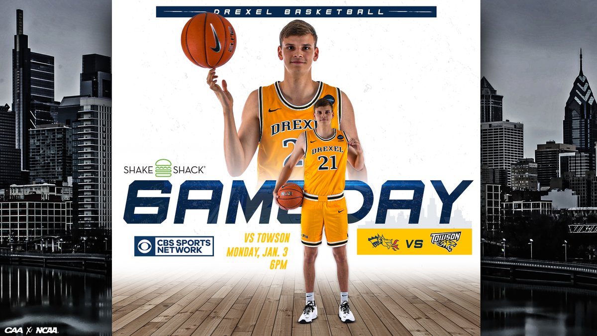DrexelMBB's tweet photo. It's conference matchup time! 

Looking for our first W of the new year 👏
🆚 @Towson_MBB 
⏰ 6PM
📺 @CBSSportsNet - https://t.co/bTD18LTWw8
📊 https://t.co/sMnLAdSMIE
🎟️ https://t.co/MwP0c4msyZ
⚕️ Health Checker Pass - https://t.co/MuP7ialeUu

#FearTheDragon | @CAABasketball https://t.co/lzRhAyjtjx