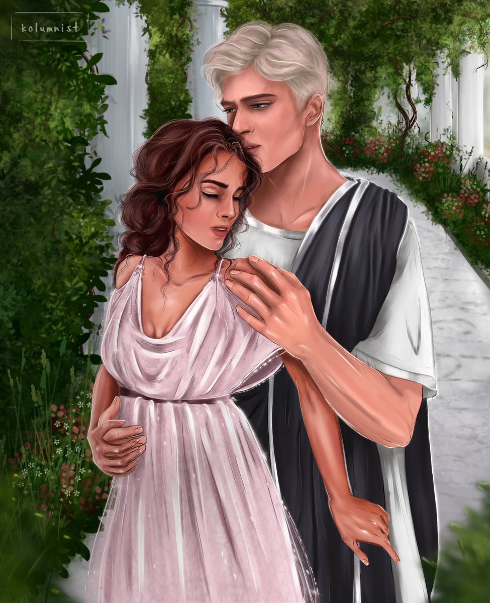 He was the son of the paterfamilias.
She was a slave… 

Antique setting, forbidden love and #dramione 😌so here we are🥰

Villa Rustica/Вилла Рустика
Author @AdAsttra1 (eng AO3)
Translation <a href="/frofea1/">frofea</a> (rus Ficbook) Thank you for this, my dear 😘 #dhr #dramionefanart #drawing