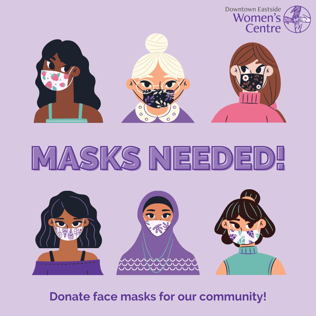 DEWCVancouver's tweet photo. We are in URGENT need of disposable face masks for women who visit our Drop-in Centre every day!
For our donation wishlist and other details, please visit: https://t.co/883BNEAOVG
#masksneeded #wearamask #donatemasks #maskdonation #covidresponse #communitysupport https://t.co/srGmlxe6DC