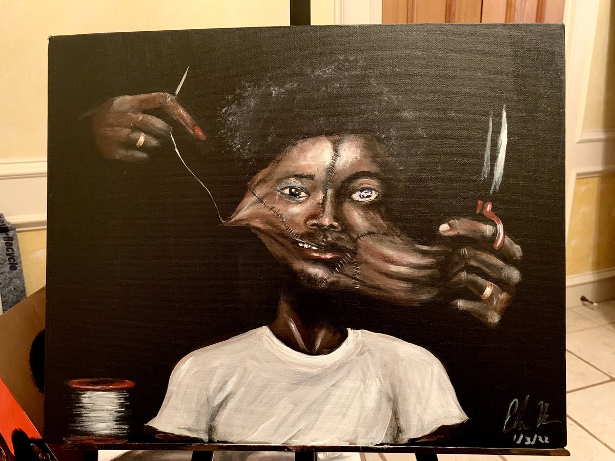 Elikb21's tweet photo. New piece, Sew Be It 🎨👑

STORY/POEM: 
I just wanna live my life for me. So curious to see what life could be. I feel like a prisoner of love, miserable and stuck and only rewarded with kisses and hugs when when it seems that I become someone y’all would like to see. https://t.co/x67vUuPIwN