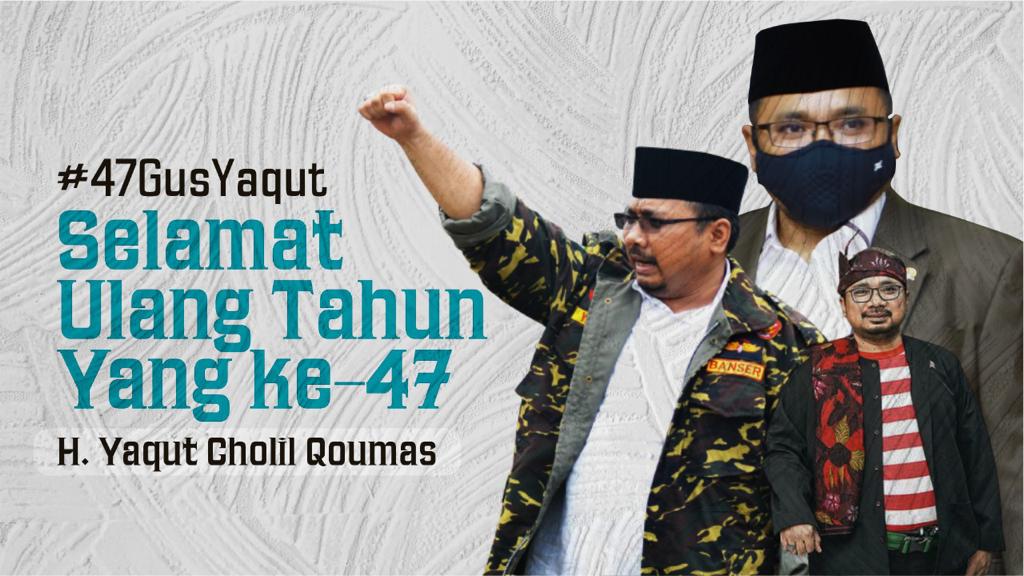 Selamat milad Gus Men <a href="/YaqutCQoumas/">Yaqut Cholil Qoumas</a> yang ke 47.
Terima kasih atas segala pengabdian untuk NU dan NKRI.
Berkah Barokah selalu Gus 🙏🙏🙏
#47GusYaqut