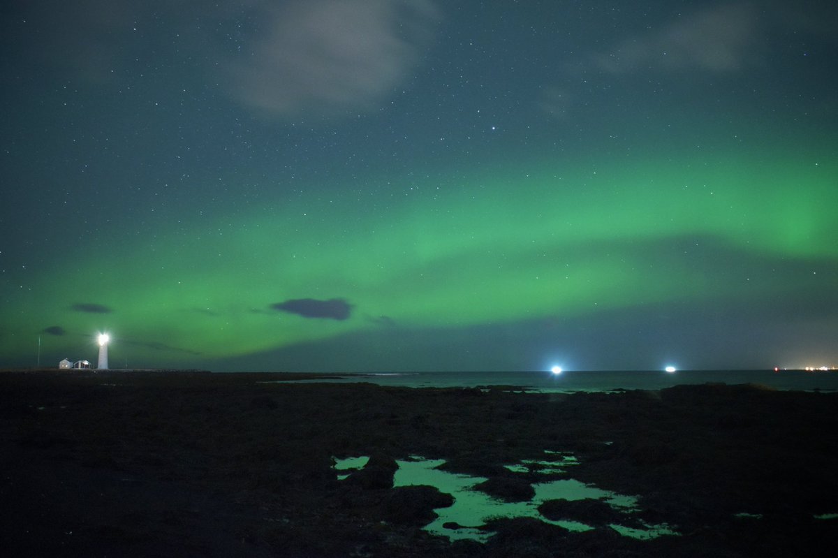 StSenka's tweet photo. Few shots from last night. The lights were really strong. My first time seeing them😊 
Location: 15mins NW of Reykjavík, Iceland https://t.co/NahIrmpnYK