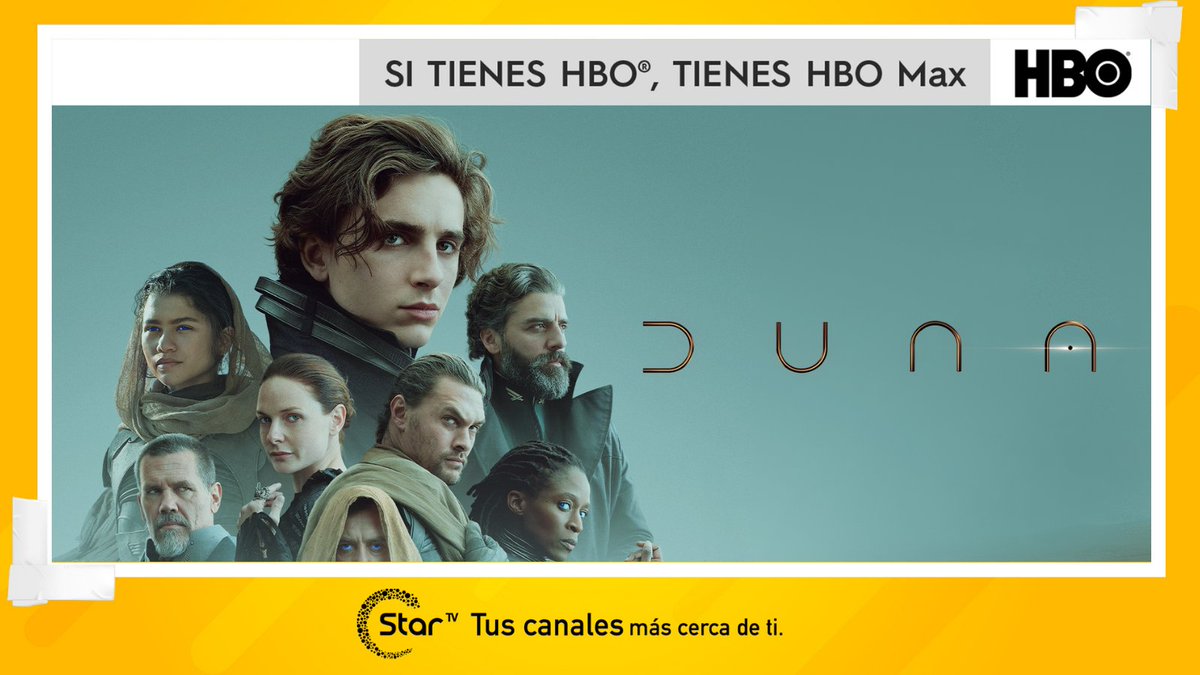 StarTVMx's tweet photo. Disfruta de #Duna por @HBOMaxLA sin costo adicional en nuestros paquetes #MiniMax #NovaMax #CosmoPlus #Universo o #StarSports ¡Corre por tus palomitas 🍿! Y no te pierdas de esta increíble #pelicula 🎬 con #StarTV  .
Contráta o cambia de paquete al 📱 800 700 7827. https://t.co/0nYG7jVB4h