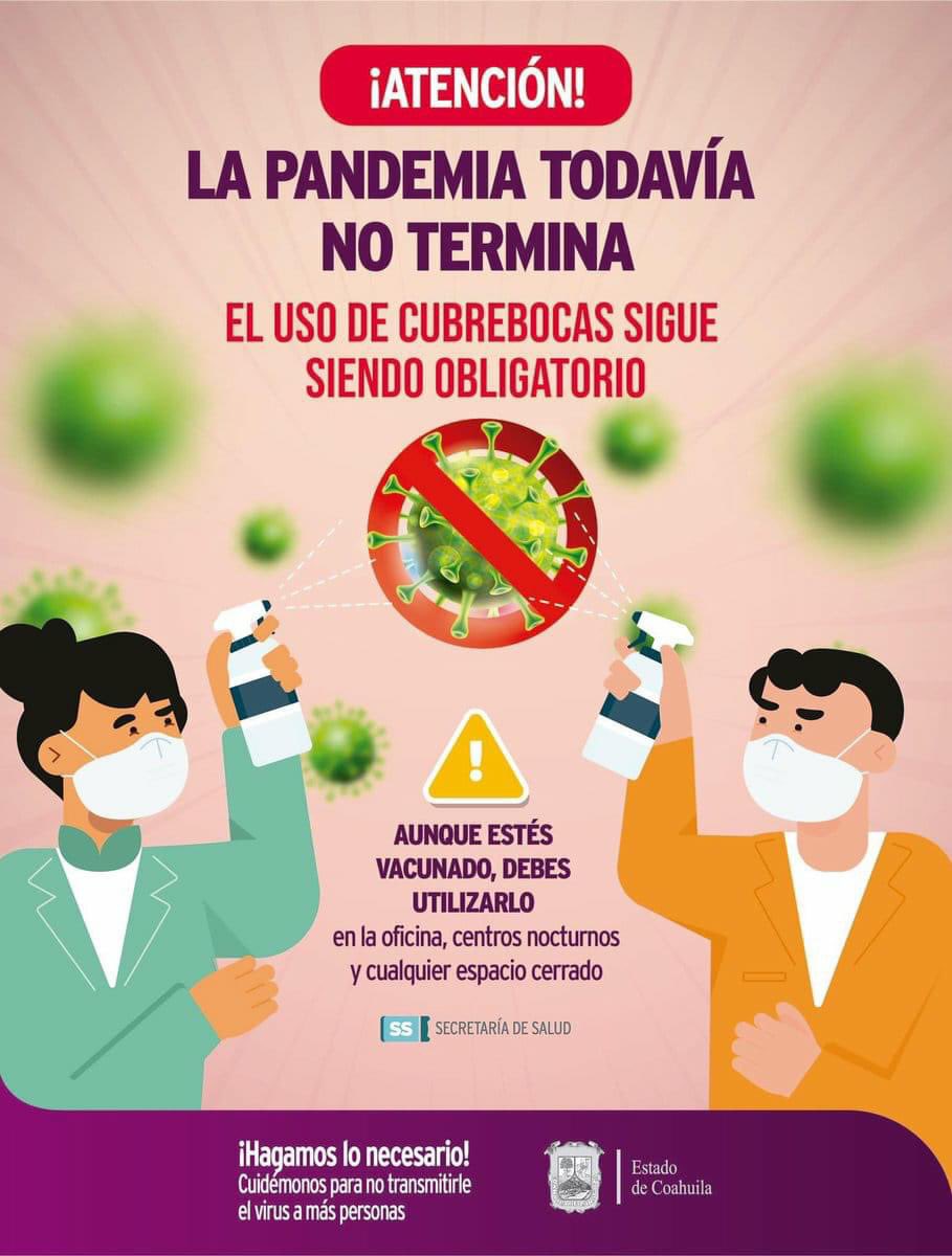 SS_Coahuila's tweet photo. ¡ATENCIÓN! La pandemia aún no termina… https://t.co/1EPWj6YcUG