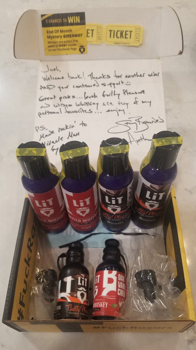 <a href="/LITBeardCo/">LiT Beard Co</a> just got my order, just in time because I was OUT! 
Thank Anthony!! You Da best brother!
#RazorHaters
