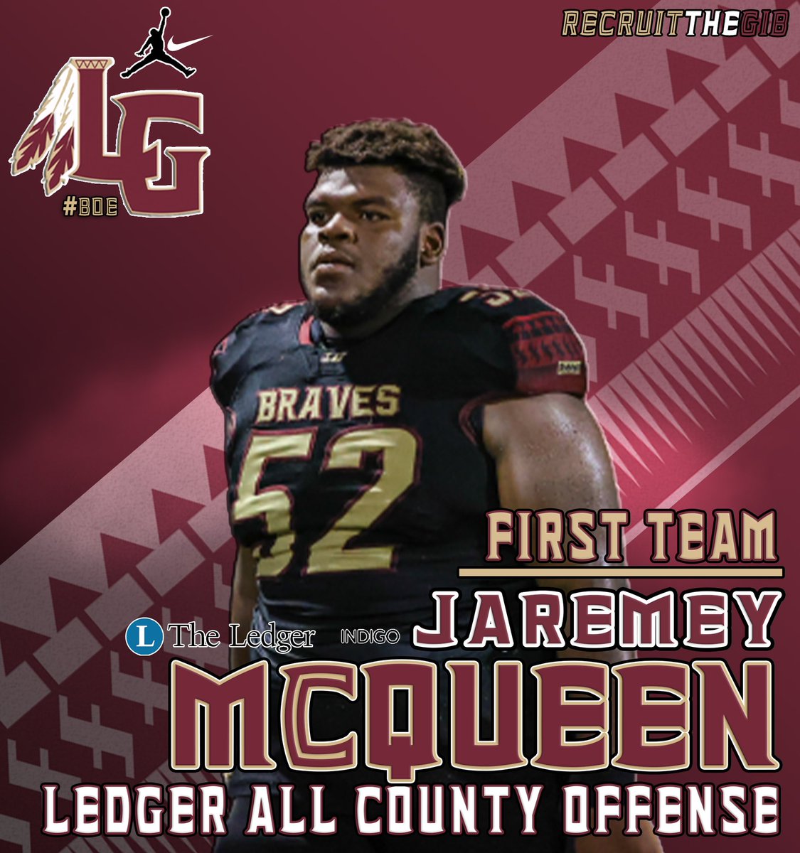 LakeGibsonFB's tweet photo. .@theledger All County Offensive Team was released. 

@jaremey1 

First Team.  

#BOE #RECRUITtheGIB 🪓 https://t.co/R2JZa5IaS6