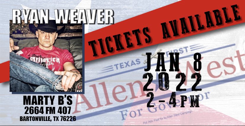 West4Texas's tweet photo. There's still time to get your tickets! Join me and #RyanWeaver this coming weekend! https://t.co/bTOl6JqEAv https://t.co/9FznCBjOuq