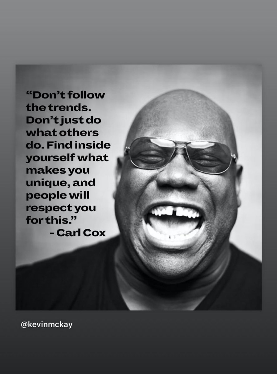 dillonnathaniel's tweet photo. Got this from @kevinmckay insta but this really hits home! @Carl_Cox is the legend. https://t.co/BYB0doK8oF