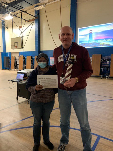 HumbleISD_AMS's tweet photo. Congratulations to our lighthouse recipients…… Ms. Edwards &amp; Mr. Moore, you are a beacon of light 💡🕯#atascatigers #lighthouseaward https://t.co/9hUJ4cU8G1