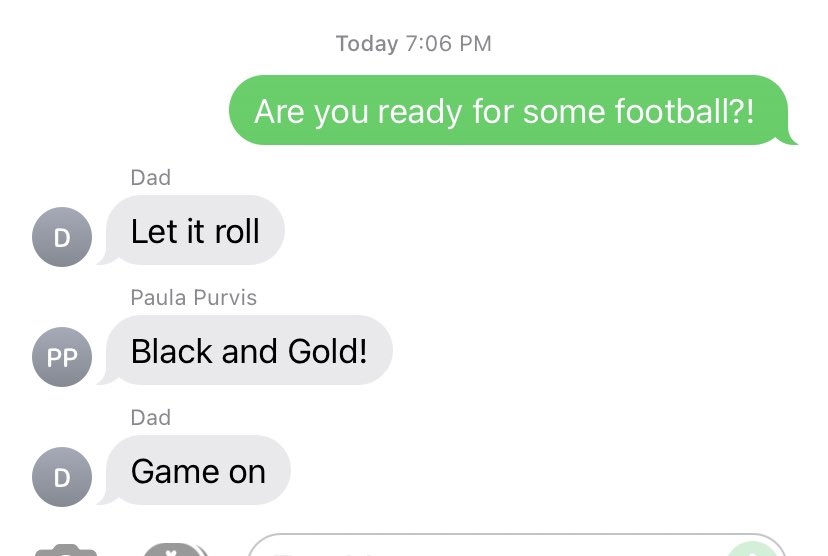 GChristCLE's tweet photo. Family chat is getting hype for the #CLEvsPIT game. #afamilydivided 🏈 https://t.co/8PFYEPkpVz