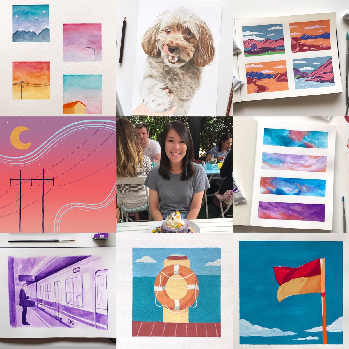 MillyQueArt's tweet photo. throwback to #artvsartist 2020, 2019 and 2018 - love the huge jump between 2018 and 2019 (yup i discovered the joys of digital art 😂) https://t.co/aYoUrIOaFB