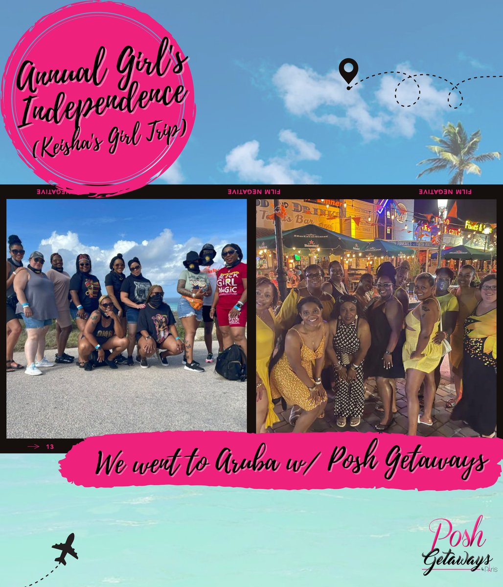 PoshGetaways's tweet photo. Client Appreciation Week: I LOVE hosting this group since 2017! Keisha Turner is a great Group Leader! They went to Aruba to celebrate independence. Costa Rica &amp; Greece are next! #POSHTreatment

https://t.co/y4h8pJ7Yli

#PoshGetaways #blackwomentravel #travelnoire #livelovelaugh https://t.co/fXB6BlGdCF