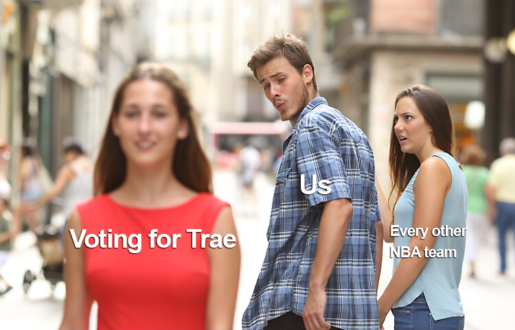 ATLHawks's tweet photo. We know you want to vote @TheTraeYoung for #NBAAllStar 😏 

⭐ 1 RT = 1 VOTE ⭐ https://t.co/7jFbOzkGTv