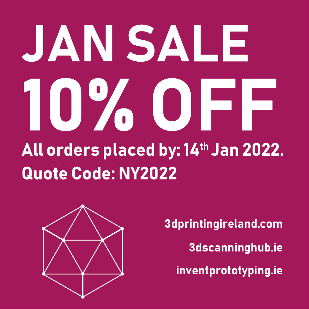 3D Printing Ireland & 3D Scanning Hub (@3dprintscan) on Twitter photo Happy New Year! 10% Off all orders placed by end of 14th January, Code: NY2022 Offer applies to 3D Printing and 3D scanning contact us on info@3dprintingireland.com or give us a call (01) 849 9476 #3dprinting #3dscanning #3dprototyping Happy New Year! 10% Off all orders placed by end of 14th January, Code: NY2022 Offer applies to 3D Printing and 3D scanning contact us on info@3dprintingireland.com or give us a call (01) 849 9476 #3dprinting #3dscanning #3dprototyping