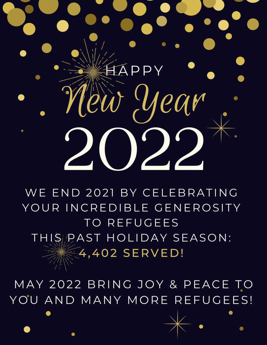 With all our hearts, we thank you for your generous service to our local refugees for Christmas 2021. You made an important difference in the life of one, and together we impacted a stunning number of refugees... 4,402 served!!! Thank you! - mailchi.mp/36e81b85f78d/h…