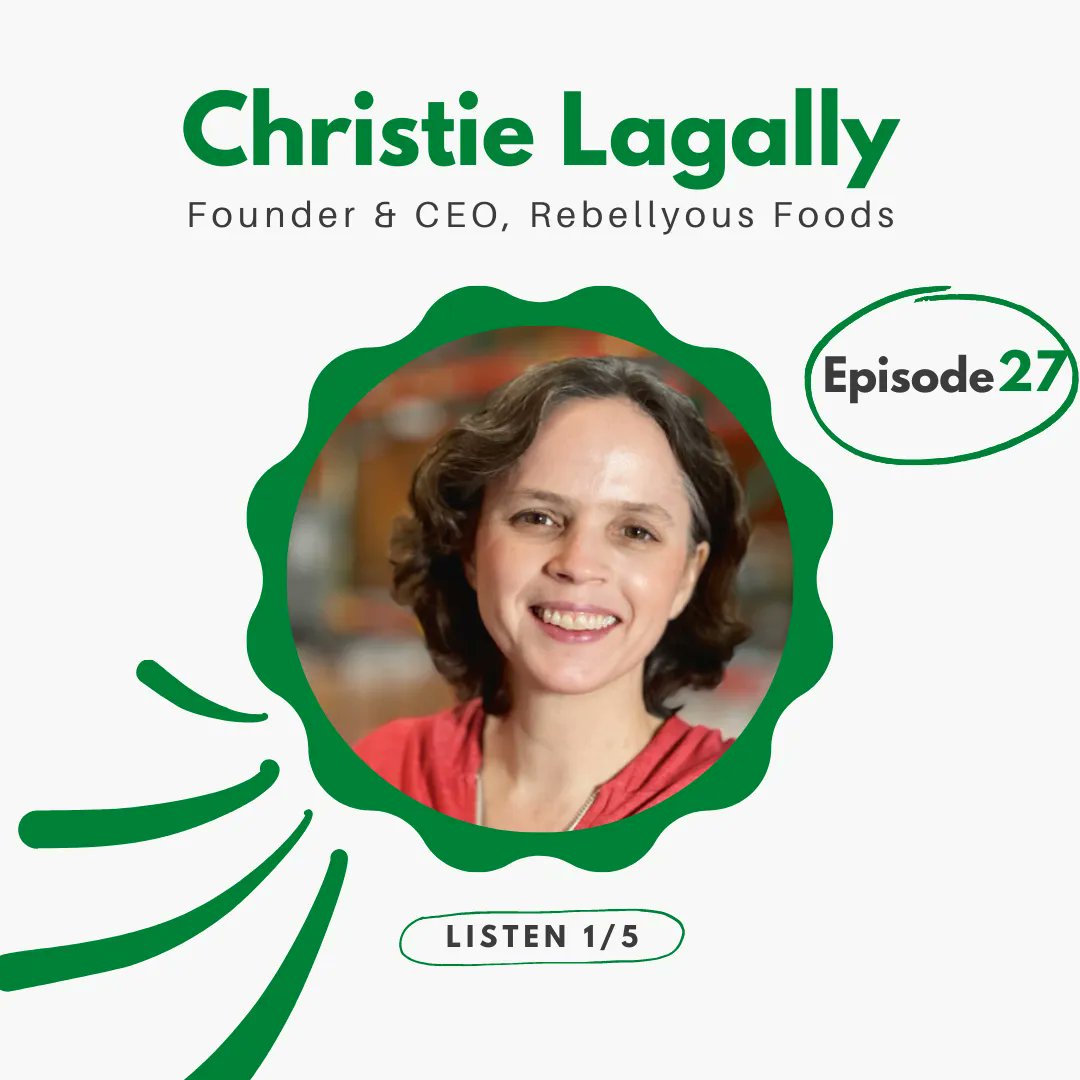 This week's guest is Christie Lagally, Founder &amp; CEO of <a href="/RebellyousFoods/">Rebellyous</a>! Rebellyous Foods is a food production technology company working to make plant-based meat delicious, widely available and price-competitive with traditional chicken products. #meatlessmondays #plantbased