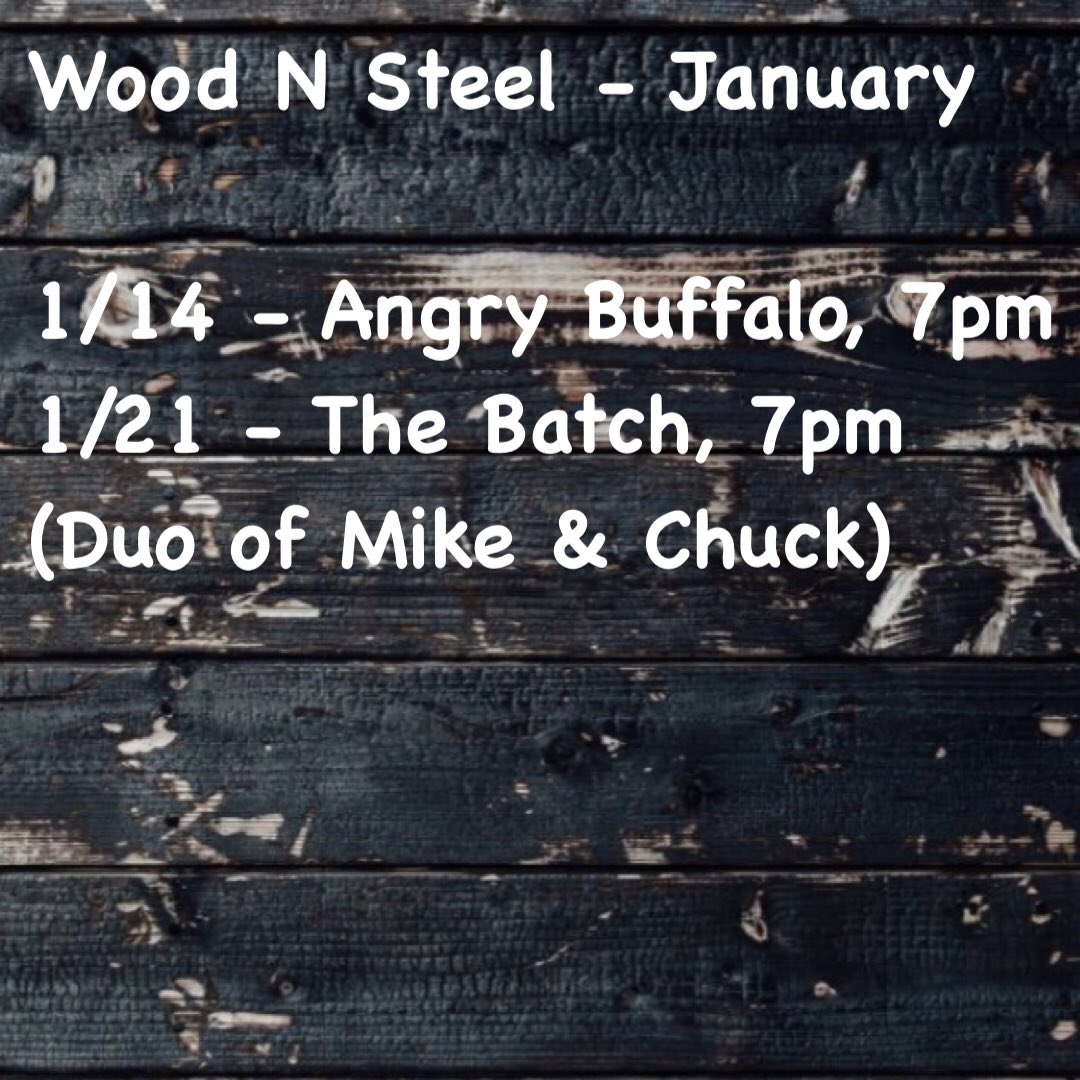 BelskySandy's tweet photo. Wood N Steel January dates https://t.co/PTvzoQqFSI