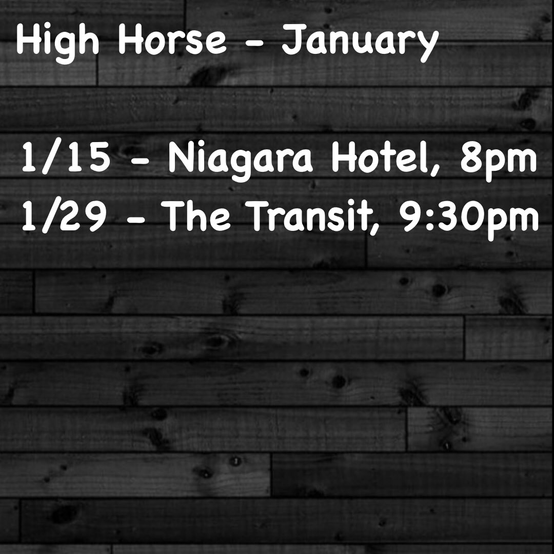 BelskySandy's tweet photo. High Horse January dates https://t.co/IofRVNWt6W