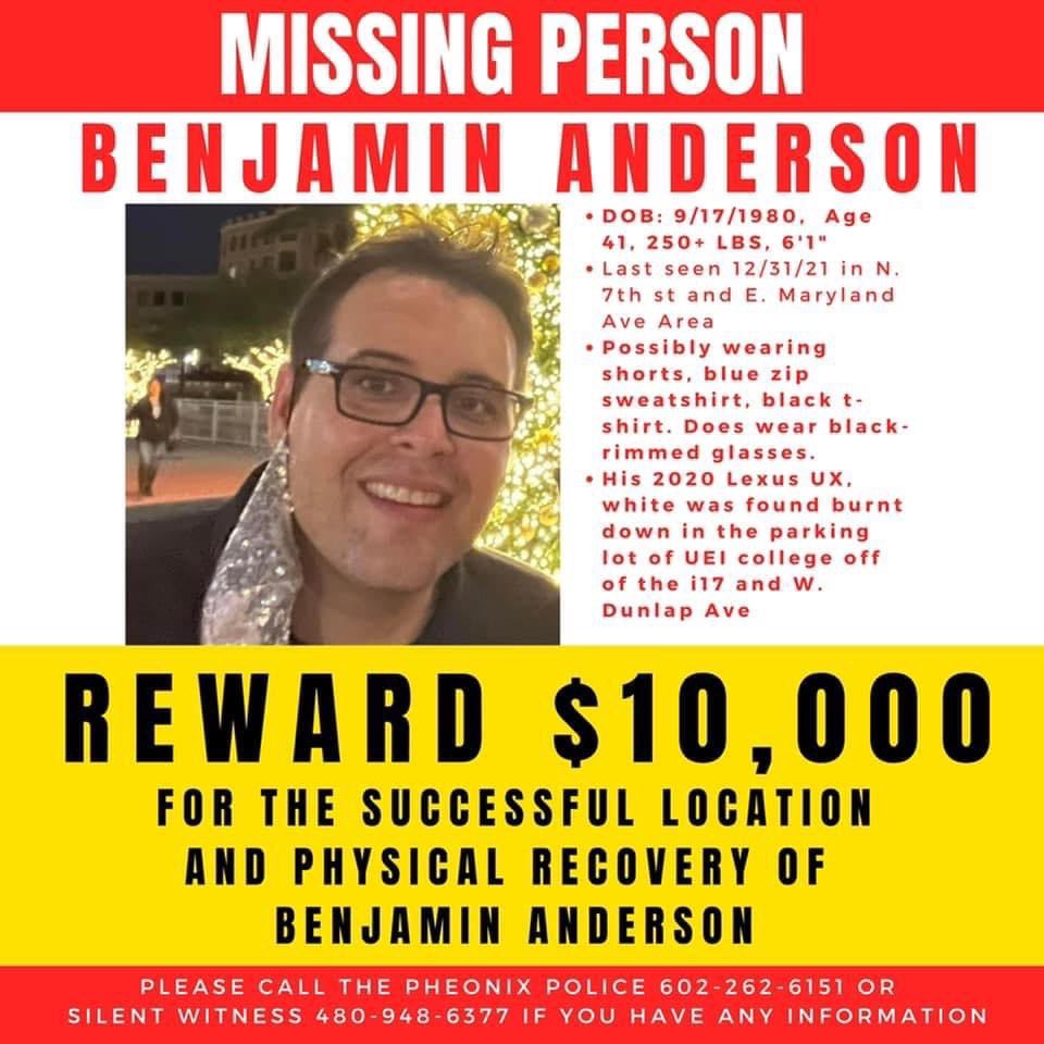 SoozDsays's tweet photo. @TMZ Ben Anderson was a loyal follower/reader of TMZ. We are doing everything we can to find him. Would you publicize this flyer so we can find him? Any help is appreciated. https://t.co/vsJql7JiZs