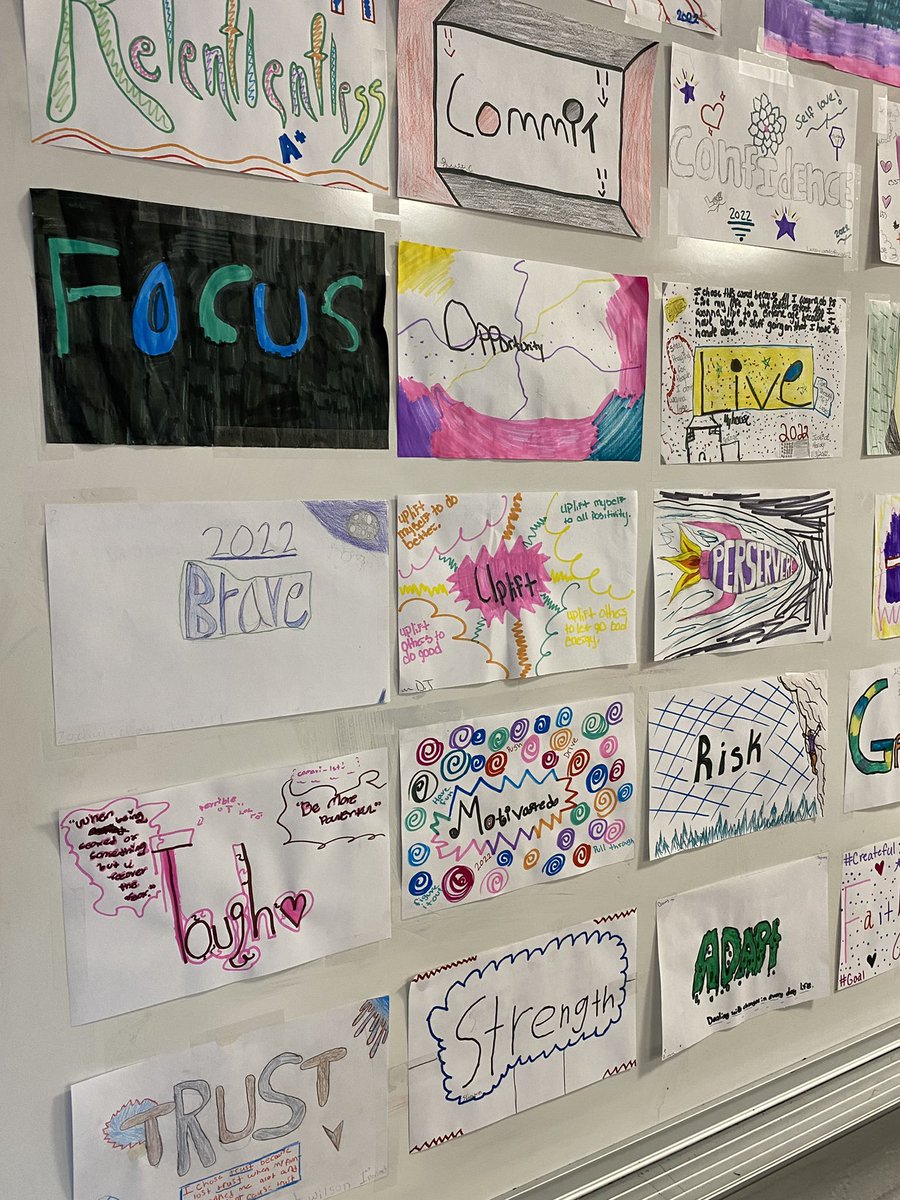 LosonROC's tweet photo. Who do you want to be in 2022?  @RCSDMonroe Lower School students participating in the #OneWordProject. Planning for success is the key to success. https://t.co/IA9Y5Y8I8y