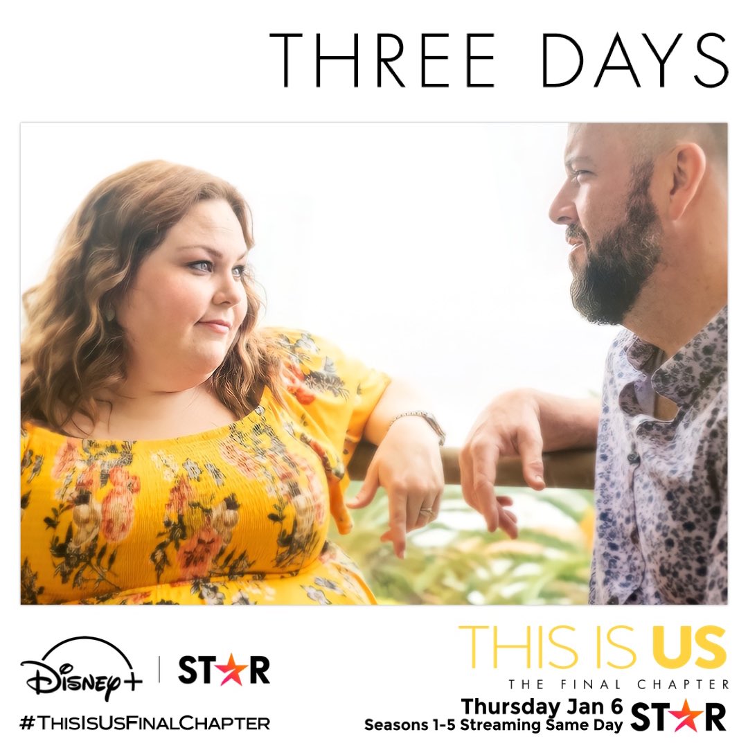 DisneyStarUK's tweet photo. 🚨 | Star Exclusive: The last three until the Big Three return to your TV on @DisneyPlusUK. #ThisIsUsFinalChapter https://t.co/gevjpuCIB5