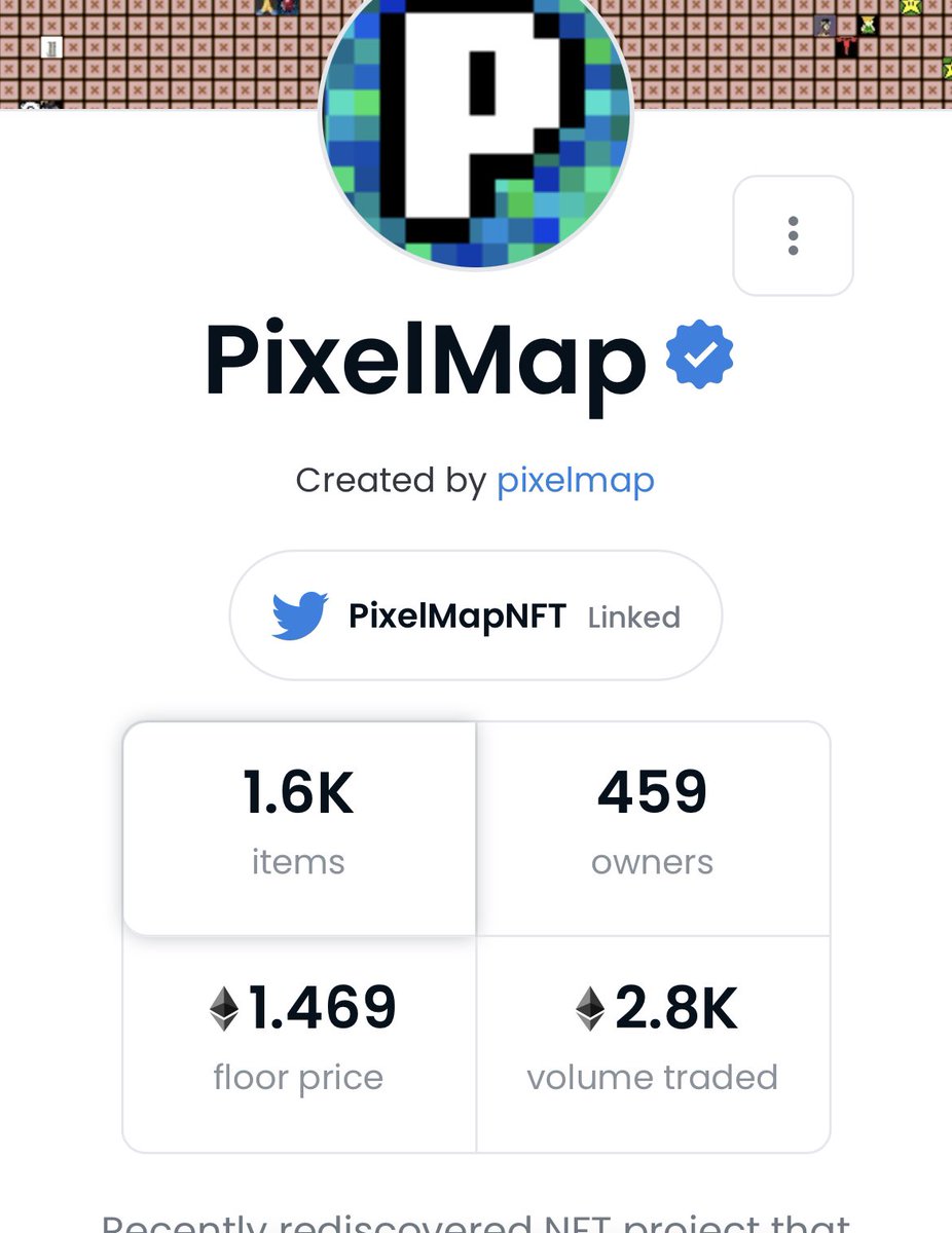 To those that bought <a href="/PixelMapNFT/">Pixel Map</a> at  it’s lowest of 0.5 on Dec 31st, good timing and congrats!