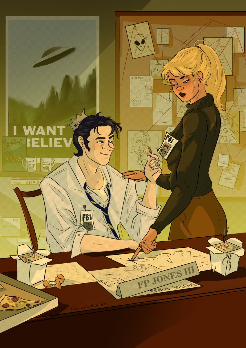 AlpacalypseA's tweet photo. XFiles #Bughead commission 👽🛸👑 https://t.co/xmT70vfHRA