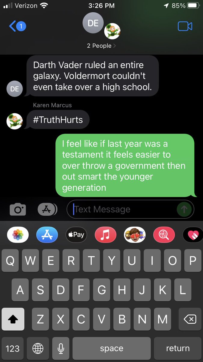 Kat5huricane's tweet photo. There’s a a reason @KikiMarcus and @fromdarkwater  are two of my favorite people to text 😂

#YesKarensProfilePicIsALeprechaun https://t.co/uTKeM4eZlt
