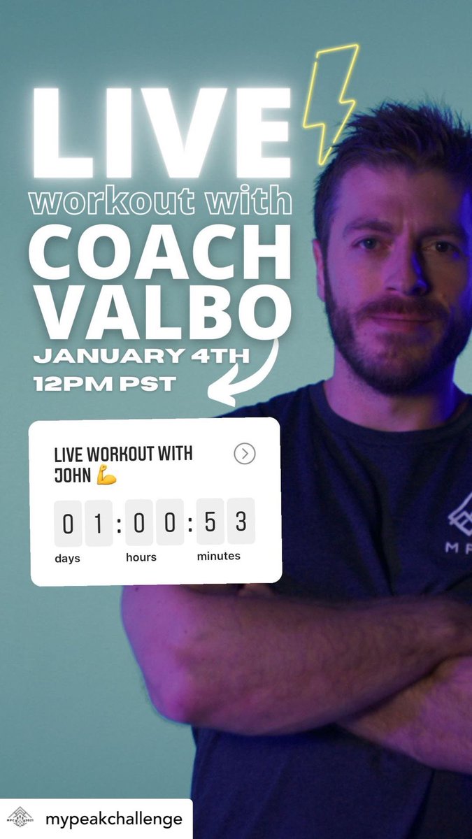 Tomorrow on <a href="/MyPeakChallenge/">My Peak Challenge</a> IG page a live workout with our amazing and incredible Coach Valbo!! You can not miss this!! #peakstreak2022
#MyPeakChallenge