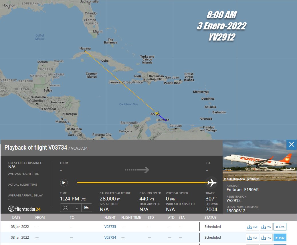 FlconEYES's tweet photo. 🚨✈️N4RC0S TRAFICANDO
El #YV2912 Carguero de #CONVIASA con otro viaje oculto desde Cuba. 
Salio 8:00AM desde Venezuela 
Vacunas con plasma de sangre (x el CDR) d cubanos negocio rentable de millones x Canel.
#HappeningNow #OSINTCuba #cubarcos #Cuba #3Ene https://t.co/LSPP6VYhZj