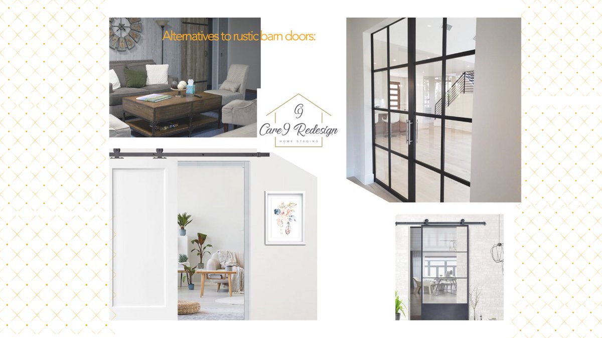 care9redesign's tweet photo. As we move away from the trend of rustic barn doors, consider these alternatives  that still embrace the barn door style but shift from rustic to more contemporary. #designtrends2022 #barndoors #barndooralts #care9 #homeinteriortrend #care9redesign https://t.co/xvgH5hrTEo