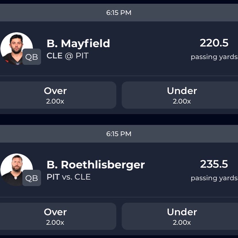 Are you taking the over or under tonight? 

Will you be putting your 💵 behind Baker Mayfield or Ben Roethlisberger?

join.hotstreak.gg/3zPgOP2

#Steelers #Browns #NFL #NFLTwitter #FantasyFootball #FantasySports #FantasySportsApp #NFLDFS