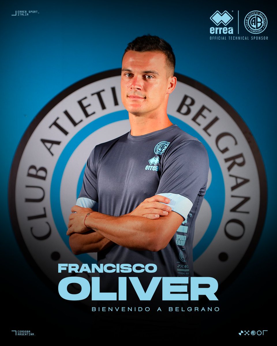 Belgrano's tweet photo. ⚽📝 Francisco Oliver es refuerzo del Club Atlético #Belgrano.

¡Bienvenido al Pirata! 🏴‍☠️

➡ https://t.co/eJvz3nQowR https://t.co/Y3cEqP2UQb