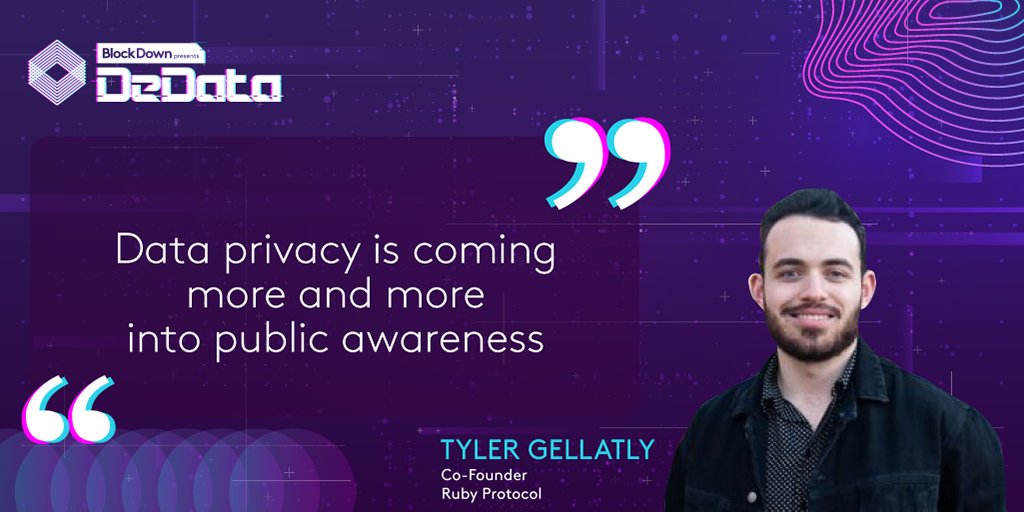BlockDownConf's tweet photo. Data Privacy is so important, and it's important to know how it affects you! From Tyler Gellatly, Co-Founder of @RubyProtocol
#Blockdown2021 https://t.co/Wl1jJ2RmfK