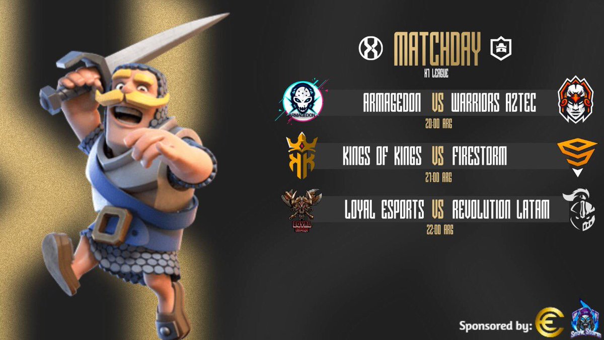 X1 League (@x1league) on Twitter photo #CR | ¡MatchDay!🔥
Grupos B - Jornada 1
⚔️| <a href="/ARMAGEDONHN_CR/">ARMAGEDON🇭🇳</a> 🆚 @WarriorsAztecGG
⚔️| <a href="/KingOfKings_GG/">King Of Kings 👑</a> 🆚 @FireStorm_GG
⚔️| <a href="/Esport_Loyal/">Loyal eSports🇲🇽</a> 🆚 @RL_Latam
#X1League #CR | ¡MatchDay!🔥
Grupos B - Jornada 1
⚔️| <a href="/ARMAGEDONHN_CR/">ARMAGEDON🇭🇳</a> 🆚 @WarriorsAztecGG
⚔️| <a href="/KingOfKings_GG/">King Of Kings 👑</a> 🆚 @FireStorm_GG
⚔️| <a href="/Esport_Loyal/">Loyal eSports🇲🇽</a> 🆚 @RL_Latam
#X1League