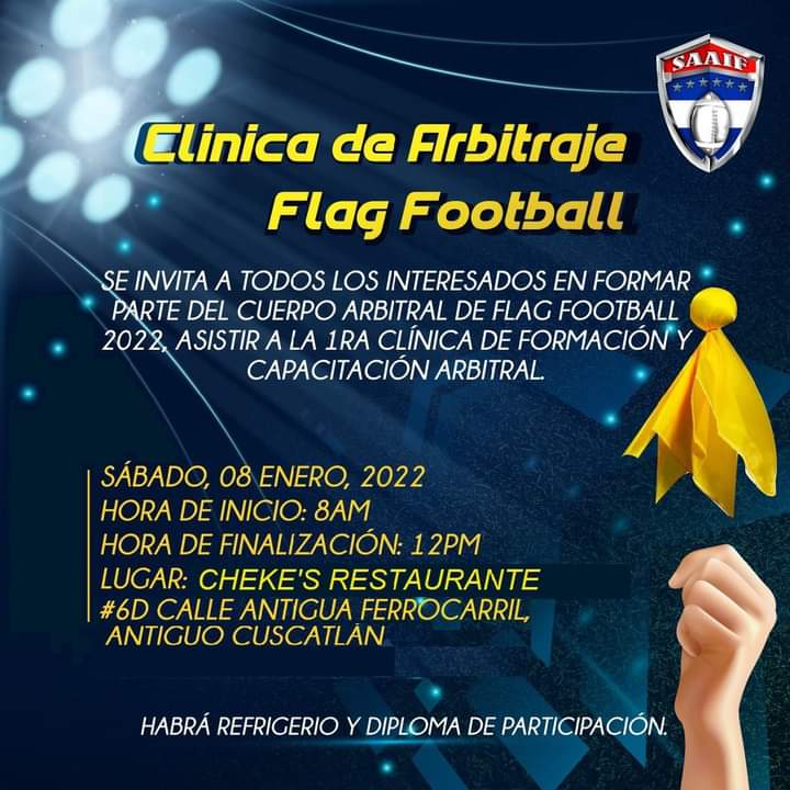 Anunciamos la primera de varias clínicas, esta con el enfoque de FLAG FOOTBALL. Si tu o alguien a quien conoces desea participar como 🦓 cebra, anótate escribiendo un email con tus detalles a: info@SaaifFootball.com o enviando un mensaje por Telegram a: t.me/+SJkdR0gqVgU2N…