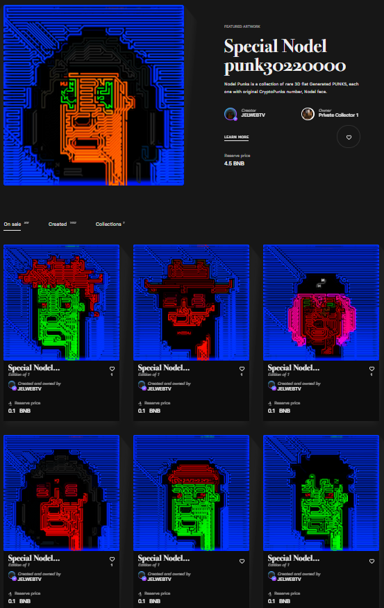 jelwebtv's tweet photo. Do you know about #nodelpunks collection on the @nftbmarket ?

Happy collecting❤️👇🏻
https://t.co/eXN4yONote

#NFTs #NFTartist #NFTdrop #NFTCollection #nftcollectors #NFTcollectible #Binance #BinanceNFT #BNB #BSC https://t.co/Ygwg2bylbY