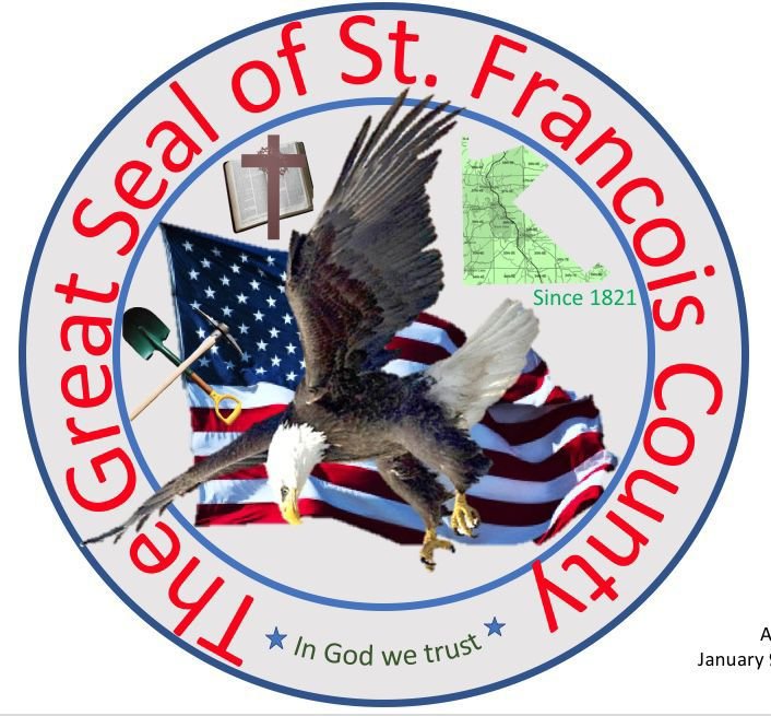 EphraimOvKnives's tweet photo. St. Francois county in Missouri just having an absolute normal one with their brand new county seal. https://t.co/V2QlfNhfyF
