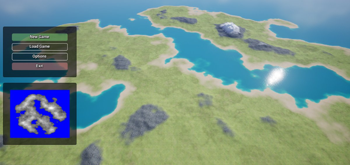 RaiseYourCiv's tweet photo. Initial Mini-Map for main menu component - it will be used when player will be setting terrain parameters to preview outcome 😁
#indiegames #IndieGameDev #citybuilder #gamedev #gamedevelopment #gamedeveloper #ue4 #ue4dev https://t.co/22AcGtXF9l