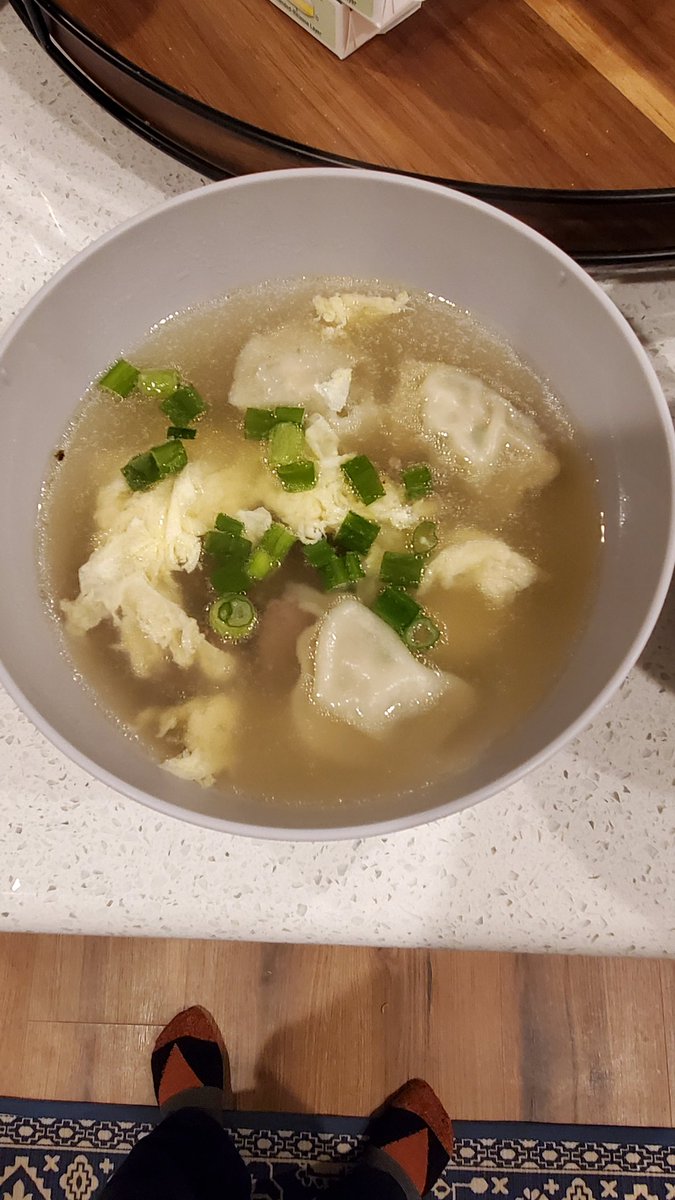 S_Moses7's tweet photo. Here's my #VeryAsian pic of my traditional New Years day dumpling soup. Hope this offends many. Happy 2022! https://t.co/O8eR6uVRYC