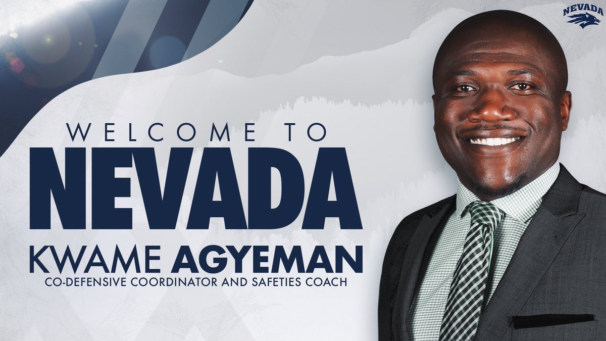 NevadaFootball's tweet image. 𝐖𝐄𝐋𝐂𝐎𝐌𝐄 𝐓𝐎 𝐍𝐄𝐕𝐀𝐃𝐀

@Coach_Kwam joins the Wolf Pack as Co-Defensive Coordinator and Safeties Coach!

#BattleBorn // #Nevadatude