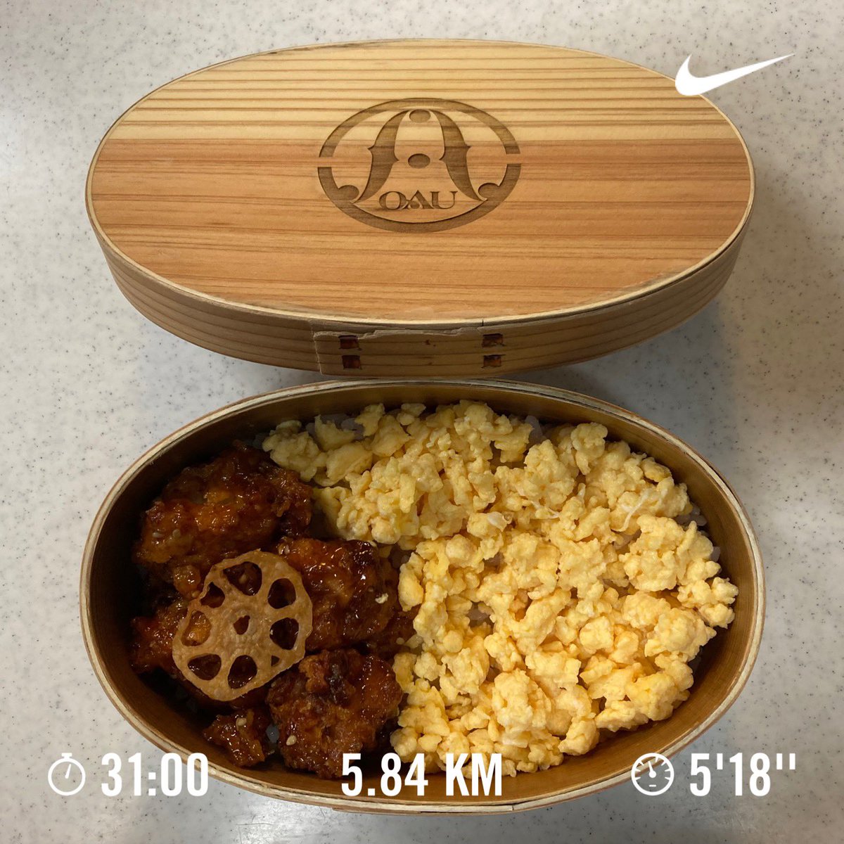 K5h1t's tweet photo. 20220104_レンコンあられ二食弁当インドアラン_193
#幡ヶ谷再生大学陸上部
#鬼弁 https://t.co/PpOOUeEJdL