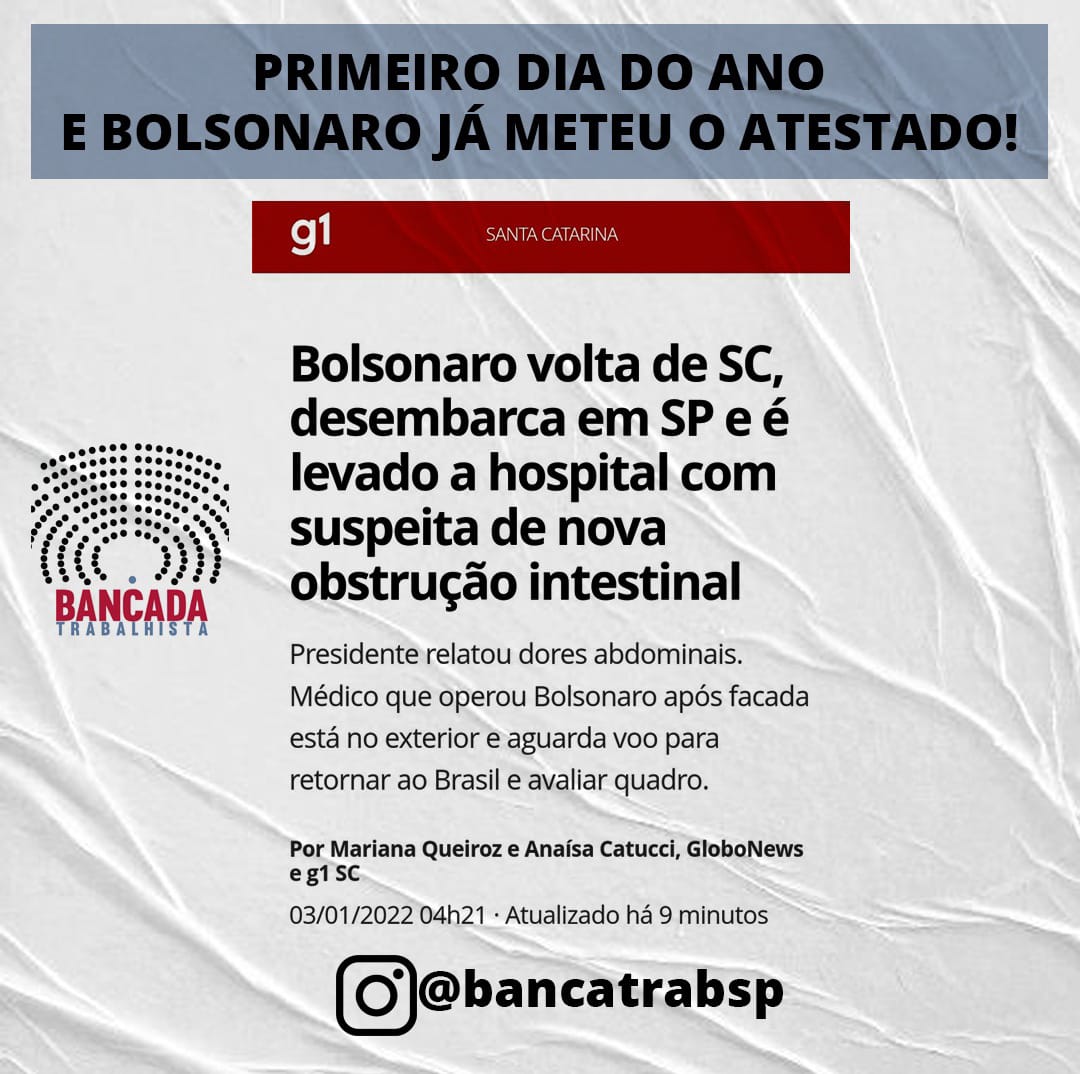 Acabaram suas férias e o malandro já arrumou um jeito de não trabalhar. #BolsonaroVagabundo