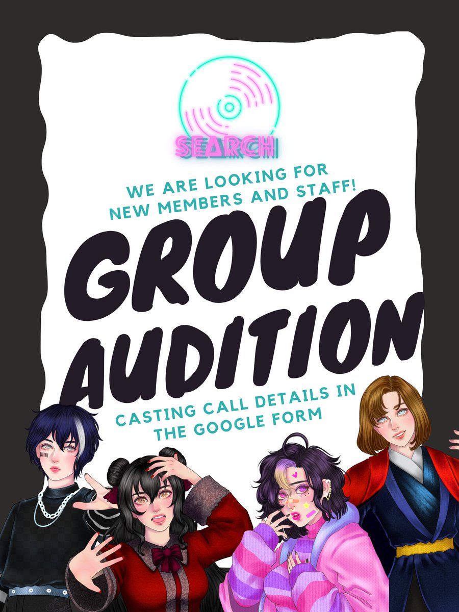 PrjctSearch's tweet photo. 📋Audition Call📋
━━━━━━━━━
SEΔRCH is officially opening auditions for new members! If you love mixed-media projects, please consider auditioning. More info found in the Google Form
━━━━━━━━━
Audition Link: https://t.co/LD4Y2R7C1A https://t.co/Irv3hWnVme