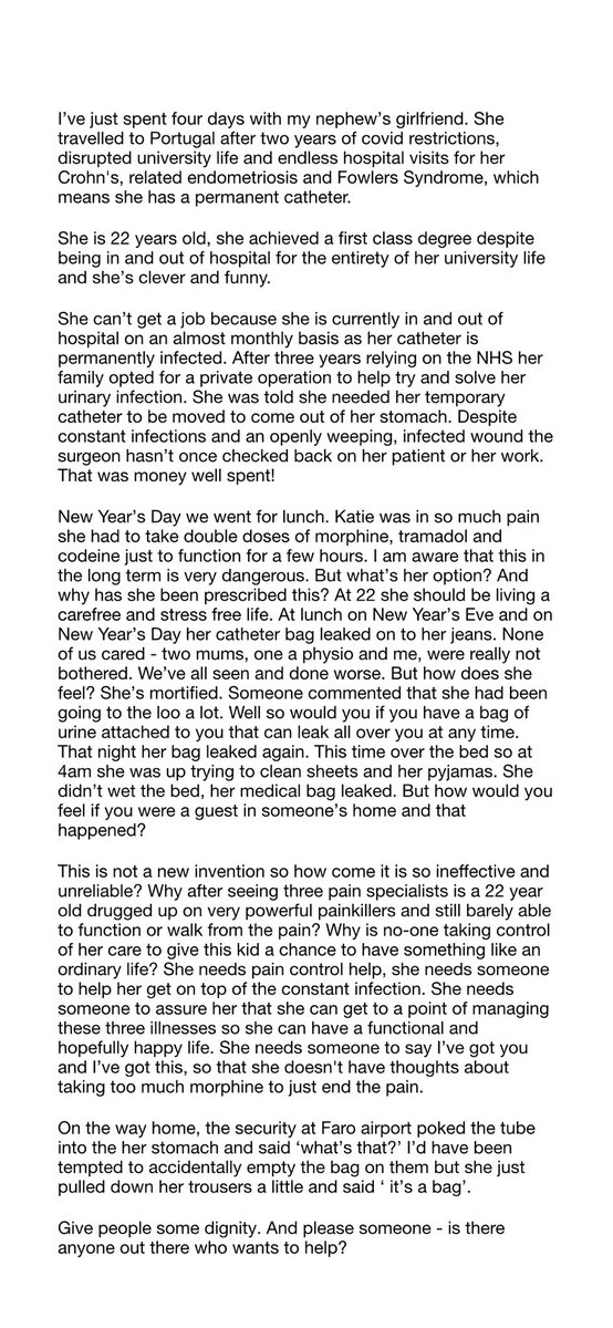 MellyChaps's tweet photo. Please read. Any help welcomed.  @CrohnsColitisUK @EndometriosisUK @fowlerssyndr0me @_KatieHeywood https://t.co/1nqNcYL1oO