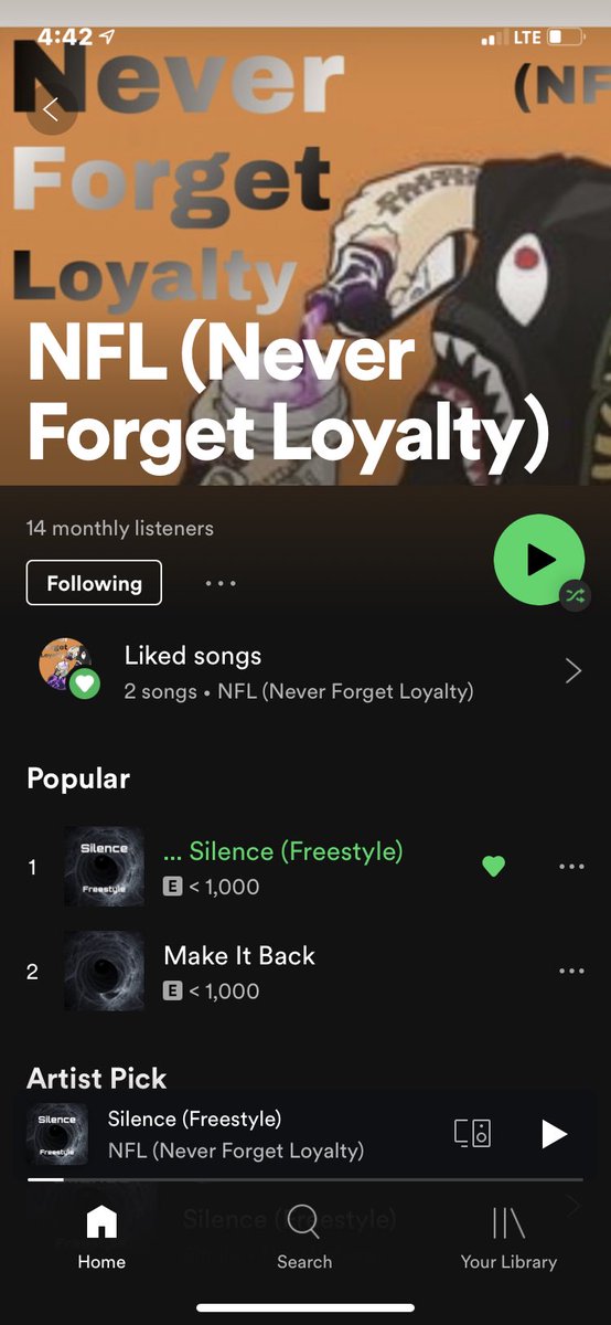 NFLneverforget's tweet image. I’m only going to do this once.. but I’d appreciate if you guys would just give me a chance and check me out 
I’m just starting and getting into music so I’d appreciate the feedback 🖤 love y’all 
open.spotify.com/artist/4SqqxO7…