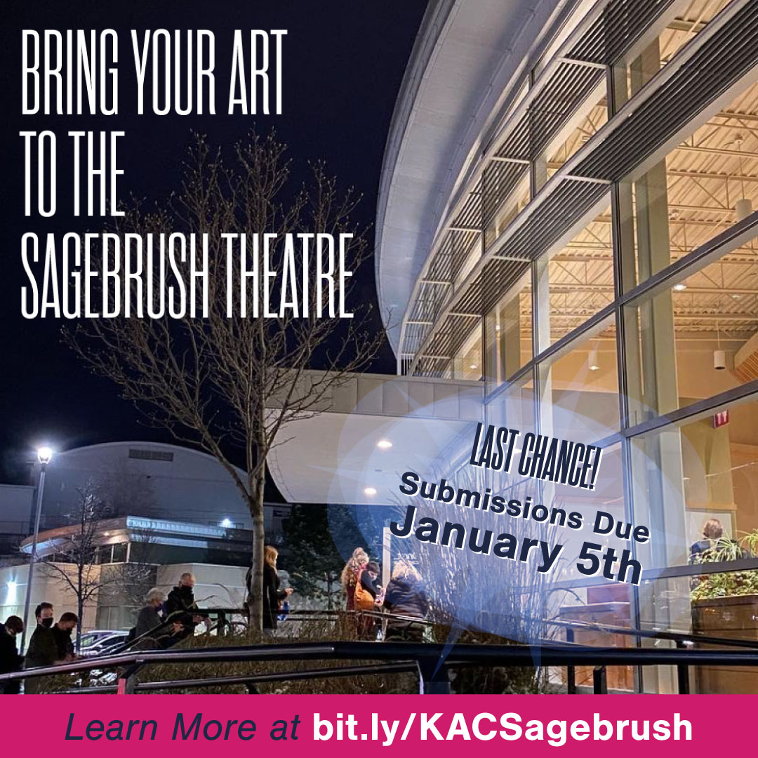 wctlive's tweet photo. Last chance to submit for the @KamArtsCouncil "Art In Public Spaces" collaboration with the Sagebrush Theatre and WCT! Apply by Jan 5th. We can't wait to see your artistic talents on display in the Sagebrush lobby this year. 

Learn more and submit at https://t.co/Fa6KRV4dV2 https://t.co/IBBhq6iLMg
